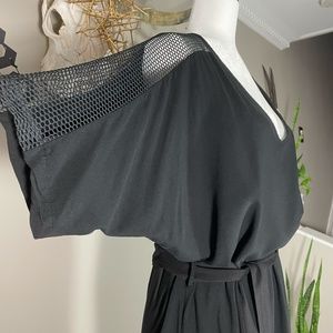 [M~L] MILAN KISS Mesh Panel Dolman Sleeve - Little black Dress